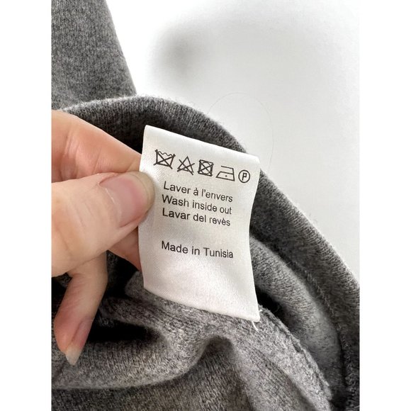 SANDRO Wool Cashmere Blend Sweater Leopard Peter Pan Collar Sz 2 Grey - Picture 10 of 10